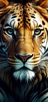 Majestic tiger staring in this mobile wallpaper.