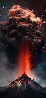 Stunning volcanic eruption with vivid fiery colors.