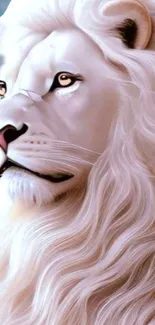 White lion digital art wallpaper, majestic and elegant.