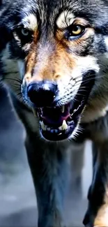 Close-up image of a majestic wolf.