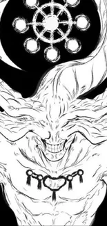 Black and white manga demon wallpaper.