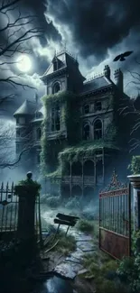 Mansion Moonlight Night Live Wallpaper