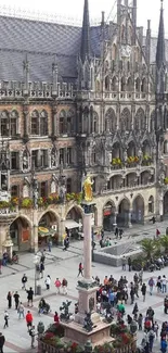 Stunning view of Marienplatz square in Munich city.