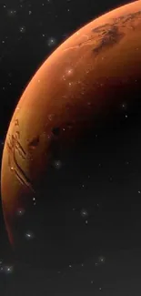 Mars planet mobile wallpaper with a cosmic view.