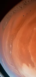 Mars surface mobile wallpaper in orange hue.