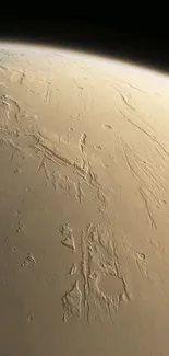 Mars surface with rugged details and shadows, perfect for mobile wallpaper.