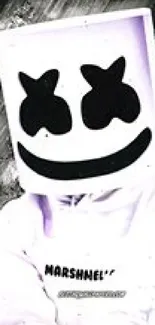 Marshmello in bold black and white art wallpaper.