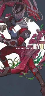 Artwork of Masked Rider Ryuki with dynamic colors.