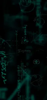 Dark abstract wallpaper with mathematical equations.