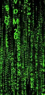 Futuristic green code matrix wallpaper design.