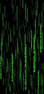 Matrix code green rain digital wallpaper for mobile phone background.