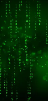 Matrix-inspired digital green code wallpaper for phones.