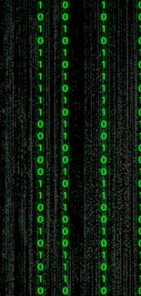 Green binary code wallpaper resembling the Matrix.