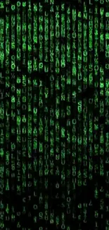 Matrix code style wallpaper with green digits