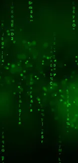 Matrix-inspired green digital code wallpaper for mobile.