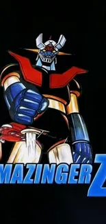 Mazinger Z iconic mobile wallpaper with vibrant colors.