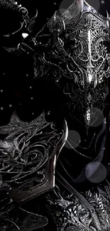 Intricate dark fantasy armor artwork wallpaper.