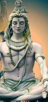 Serene Lord Shiva in meditation pose with intricate gray details.