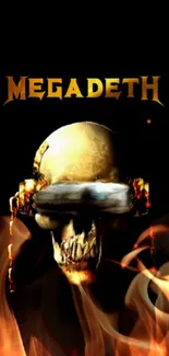 Megadeth skull art wallpaper with dark background.