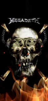 Megadeth skull wallpaper with dark background.