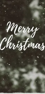 Merry Christmas wallpaper with snowy background.