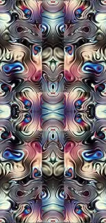 Abstract swirling pattern wallpaper for mobile device with vibrant colors.