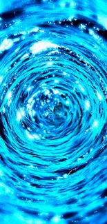 Vibrant blue spiral vortex wallpaper for mobile devices.