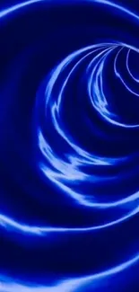 Blue tunnel wallpaper with dynamic swirling effect for mobile background.