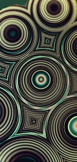 Abstract mobile wallpaper with circular geometric patterns.