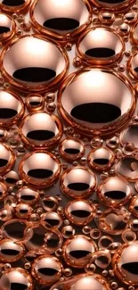 Abstract wallpaper with copper bubbles.