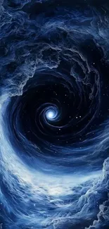 Galaxy vortex with swirling stars.