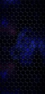 Blue hexagon pattern wallpaper for mobile.