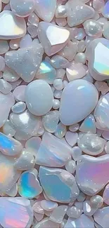 Iridescent stones arranged in a beautiful pattern.