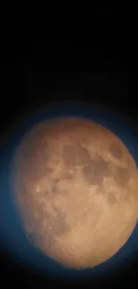 A mystical image of the moon glowing with a dark blue halo.