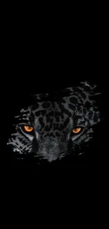 Panther eyes on black background mobile wallpaper.