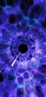 Purple space vortex wallpaper with intense colors and cosmic design.