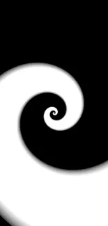 Black and white spiral wallpaper for mobile devices.