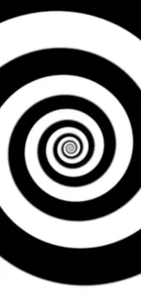 Black and white spiral concentric circles wallpaper.