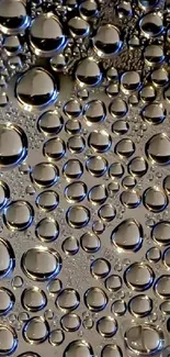 Reflective water droplets create an elegant and modern mobile wallpaper design.