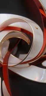 Dynamic metallic swirls create abstract art wallpaper.