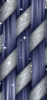 Dark blue and silver braided texture wallpaper for mobile phones.