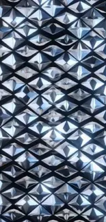 Metallic geometric pattern with silver hues.