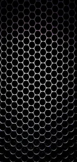 Dark metallic hexagon pattern wallpaper for mobile display.