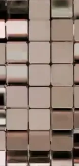 Reflective metallic tile pattern wallpaper for mobile.