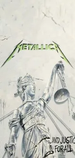 Metallica Lady Justice wallpaper featuring iconic album art.