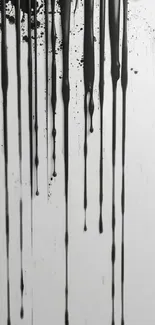 Minimal black drip design on a white background wallpaper.