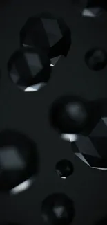 Black geometric shapes on a dark background wallpaper.