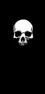 Minimalistic black skull on a dark background.