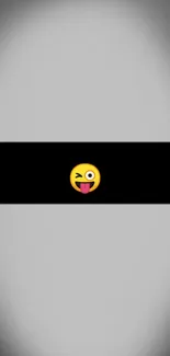 Minimal emoji on black stripe wallpaper for mobile.