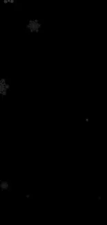 Minimalistic black wallpaper with snowflakes.